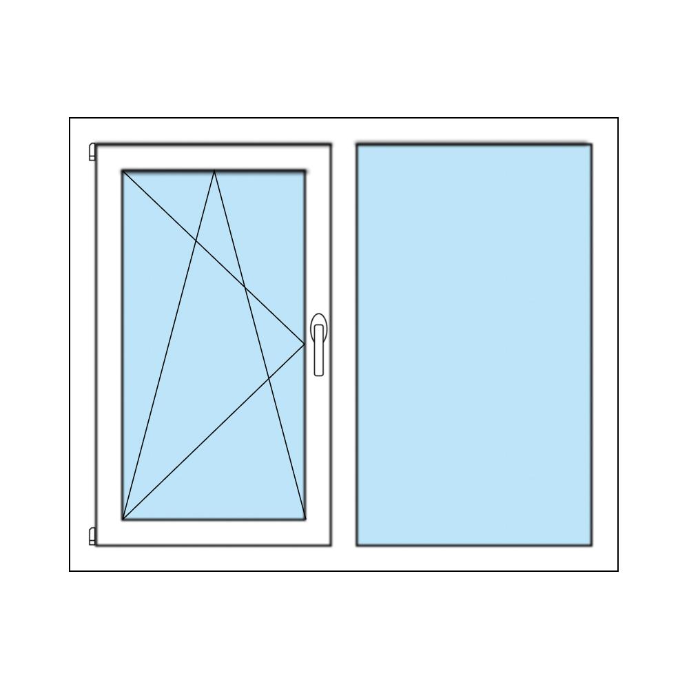 Steel Window With Two Horizontal Compartments, Combining A Left Side Tilt Turn Sash With A Fixed Glass Section. This Modern S