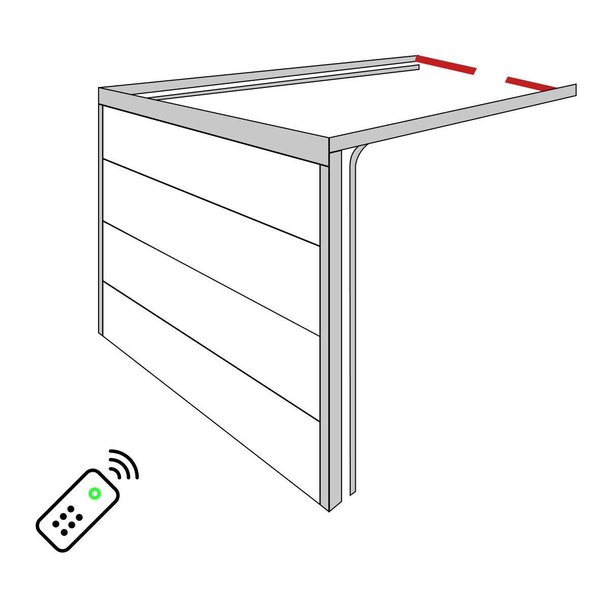 Sectionale Garagedeur Met Achterste Torsieveren En Automatische Bediening, Ideaal Voor Ruimtes Met Beperkte Bovenruimte. De A