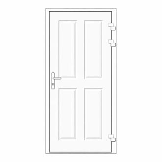 Entrance Door Opening Inwards With Aluminum Threshold